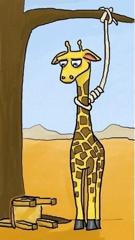 想自杀的长颈鹿！